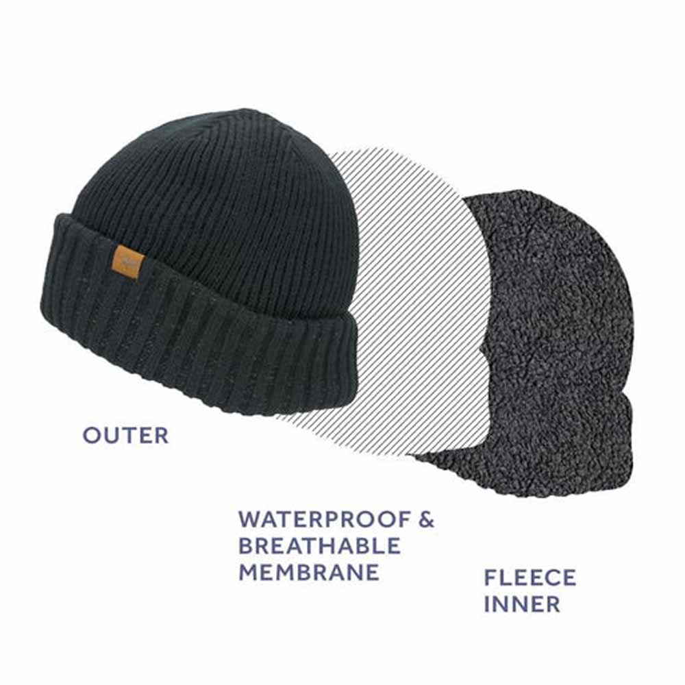 SealSkinz Bacton Waterproof Cold Weather Roll Cuff Beanie Hat
