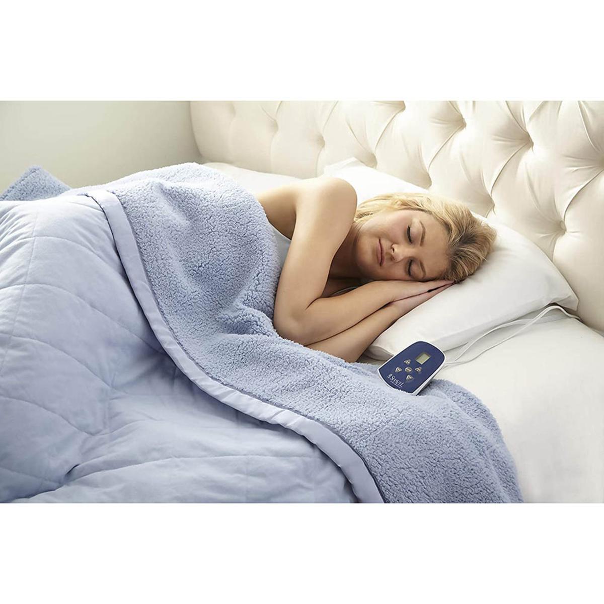 Shavel Micro Flannel Electric Heated Sherpa Blanket - King