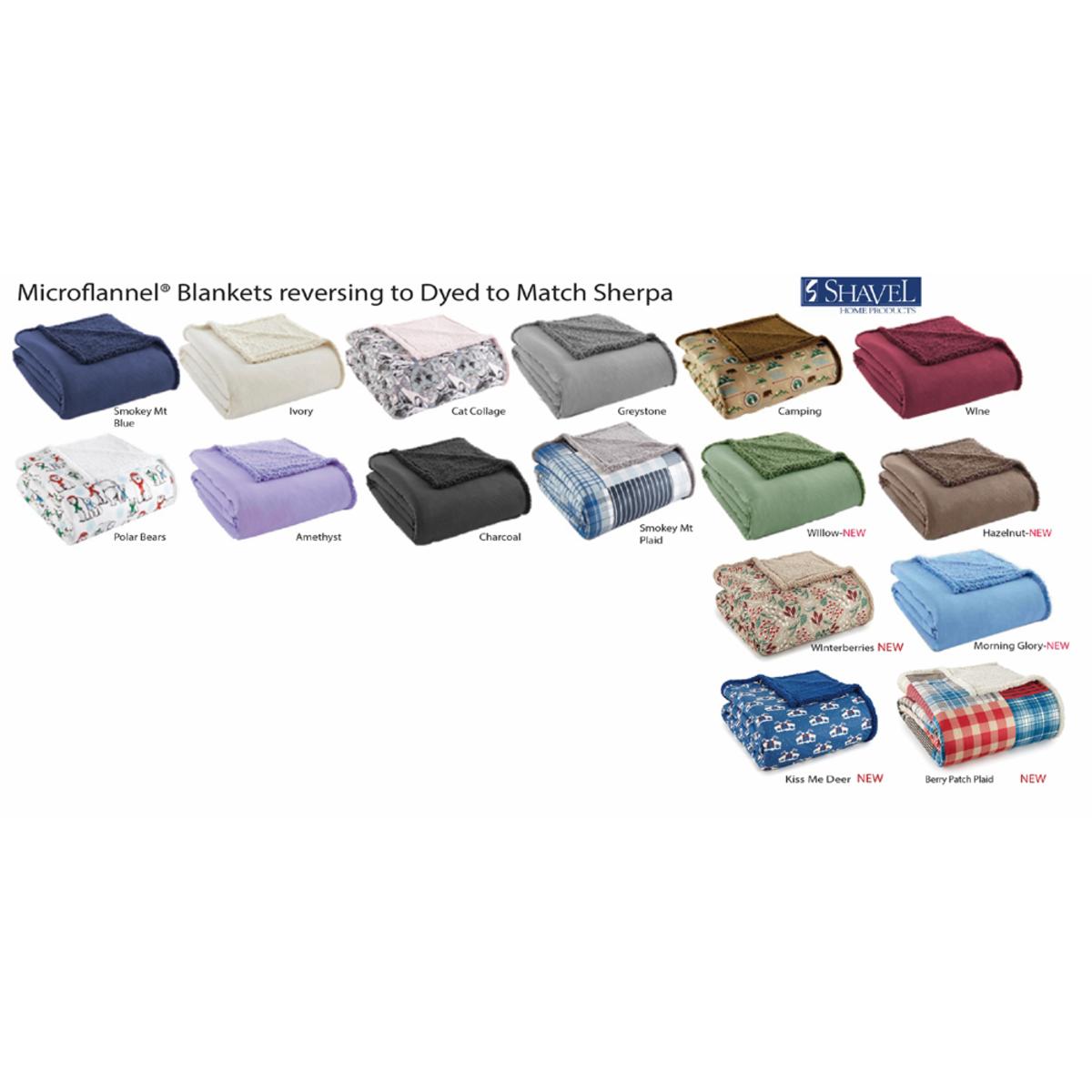 Shavel Micro Flannel Sherpa Blanket - Twin