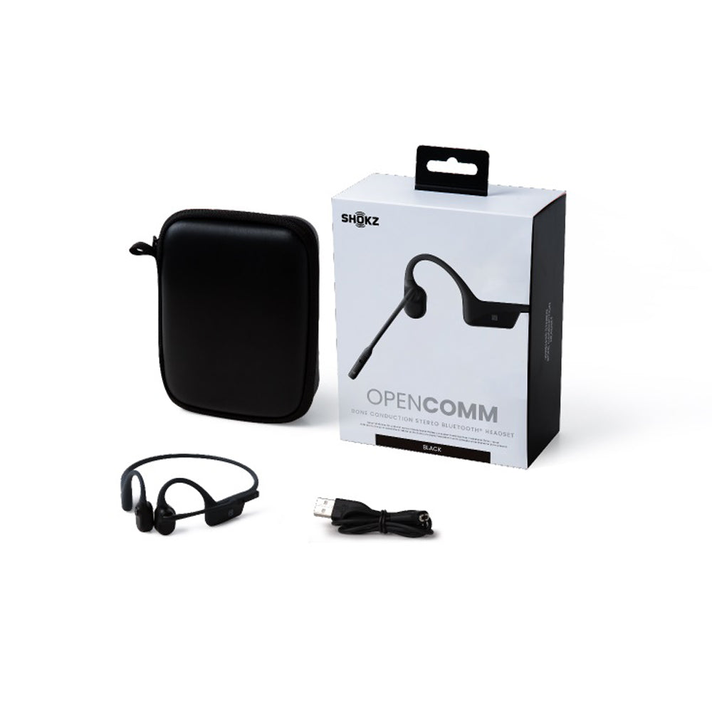 Shokz OpenComm Bone Conduction Stereo Bluetooth Headset - Black