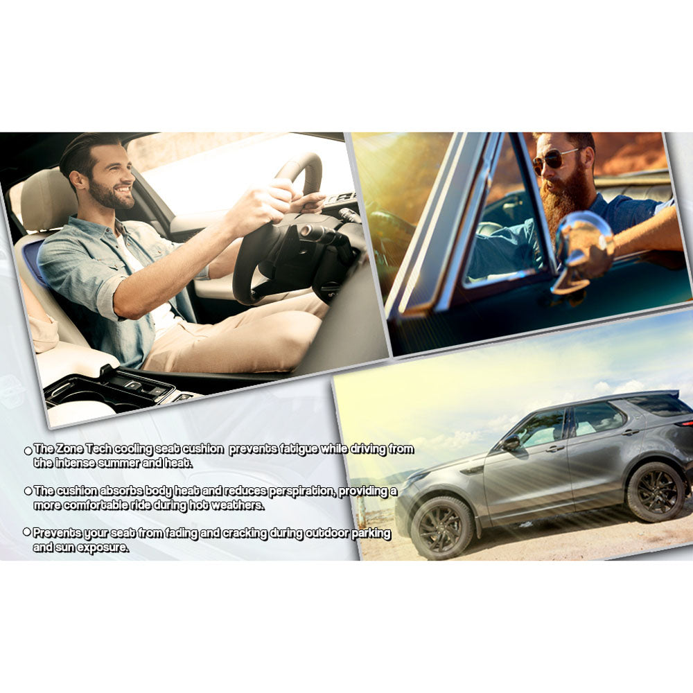 Zone Tech 12V Comfortable Cooling Car Seat Cushion - Black
