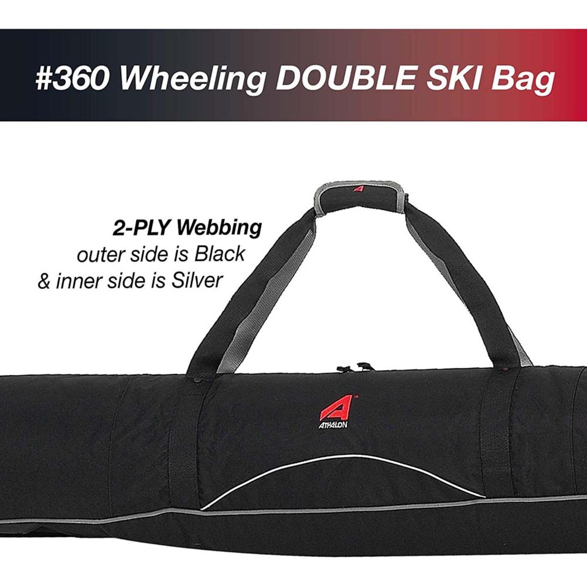  Athalon Wheeling Polyester Fabric Double Padded Ski Bag - 190cm