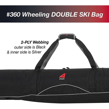  Athalon Wheeling Polyester Fabric Double Padded Ski Bag - 190cm