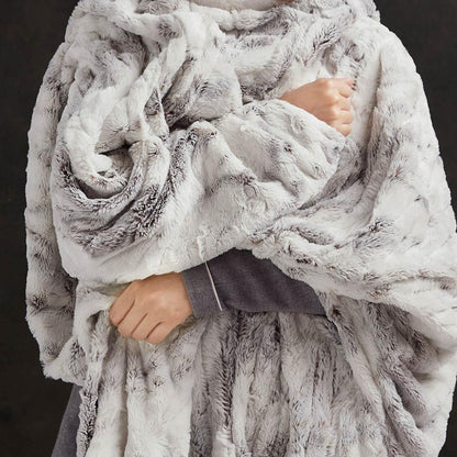  Beautyrest 100% Polyester Marble Faux Fur Heated Throw - 50inW X 70inL