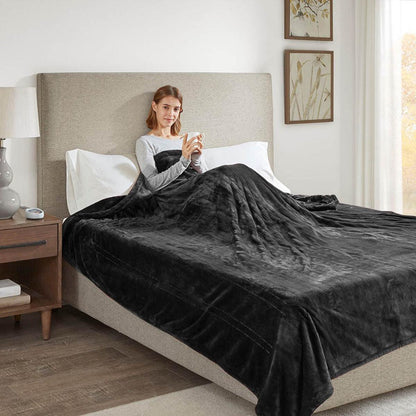  Beautyrest 100% Polyester Solid Microlight Reversible Heated Blanket - Full