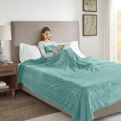  Beautyrest 100% Polyester Solid Microlight Reversible Heated Blanket - Full