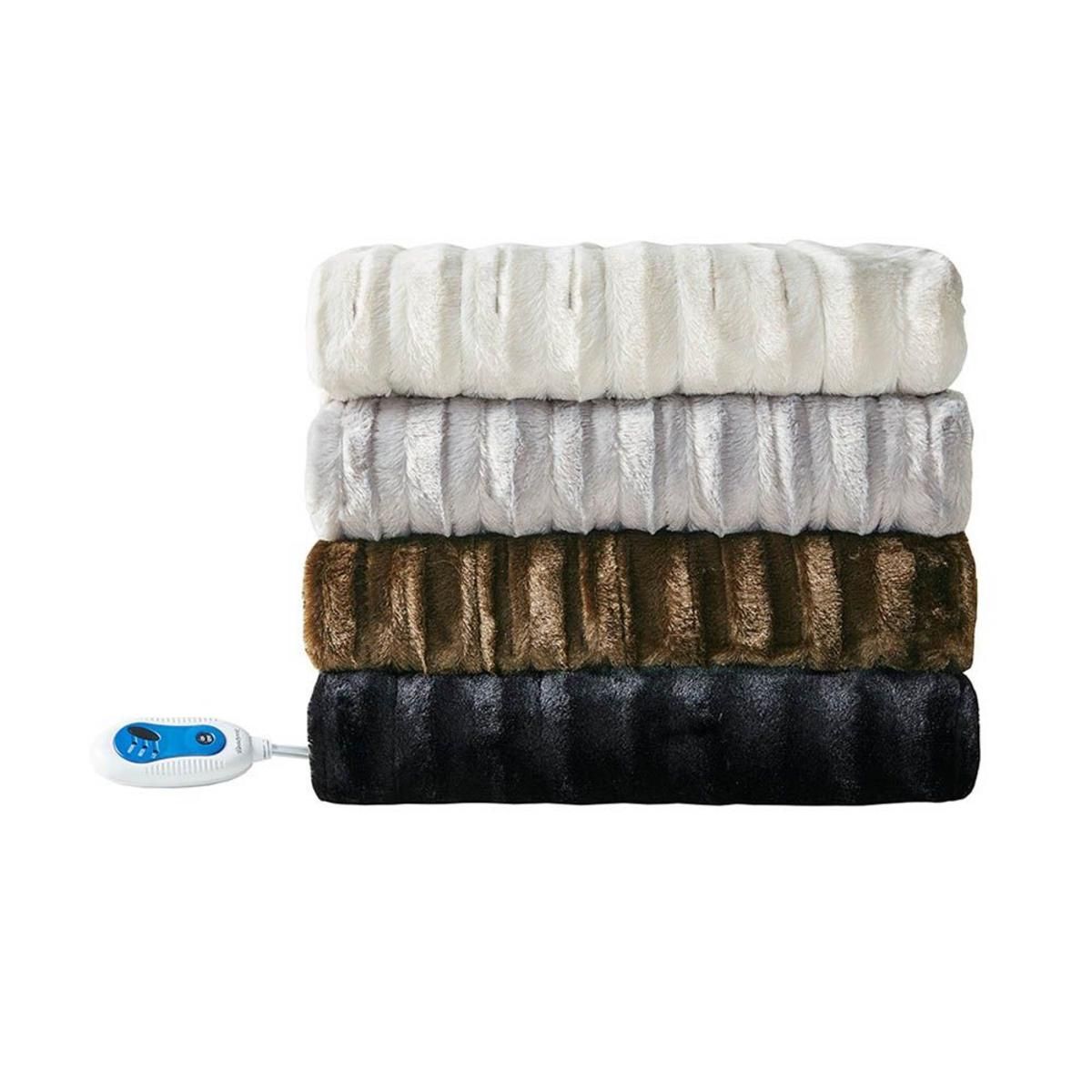  Beautyrest Heated Duke Faux Fur Heated Throw - 50inW X 70inL