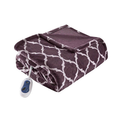  Beautyrest Heated Ogee Printed Throw - 60inW X 70inL