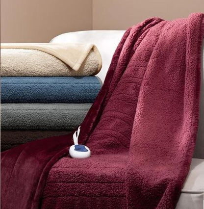  Beautyrest Microlight Reverse To Berber Heated Throw