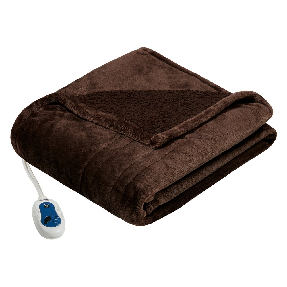  Beautyrest Microlight Reverse To Berber Heated Throw