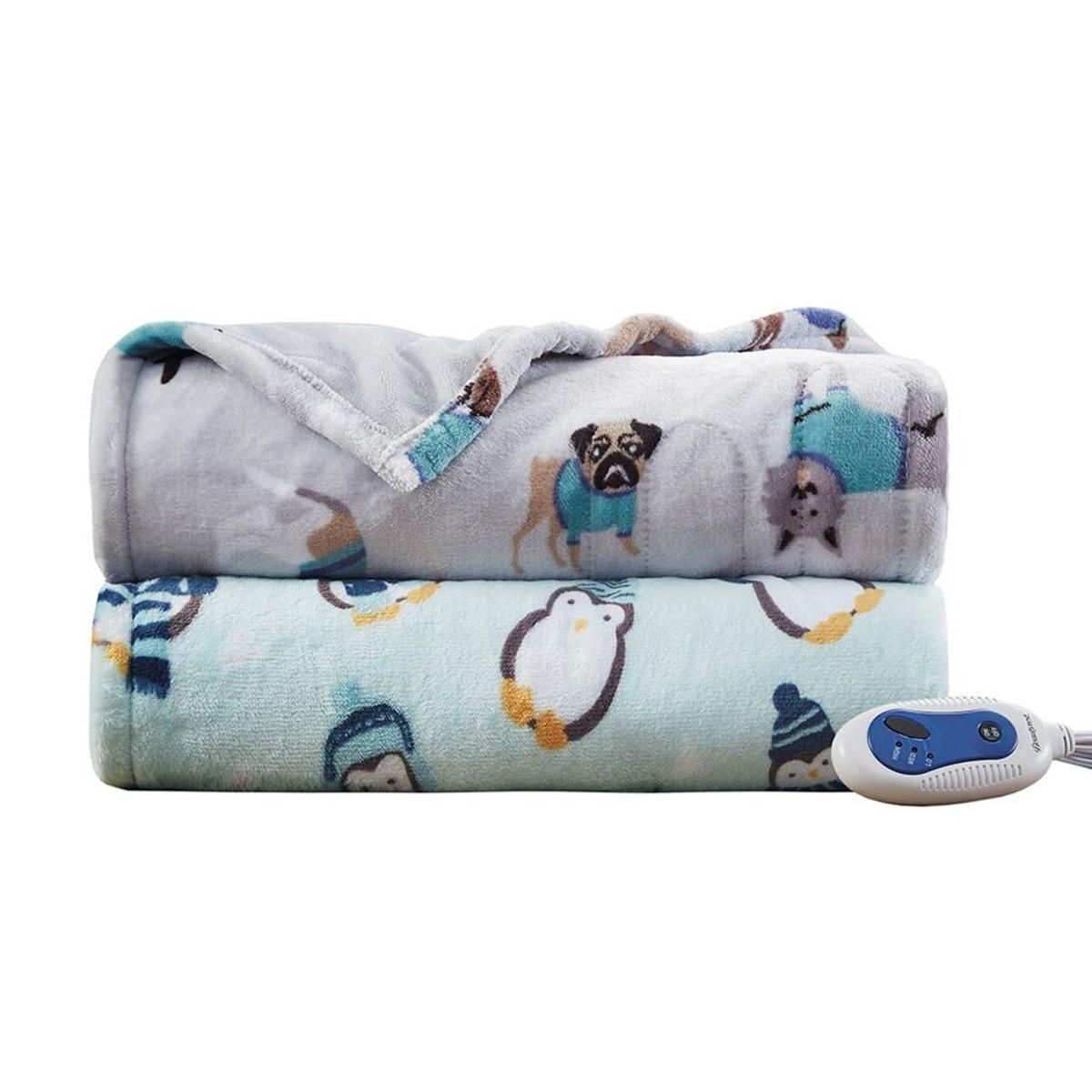  Beautyrest Oversized Plush Printed Heated Throw - 60inW X 70inL