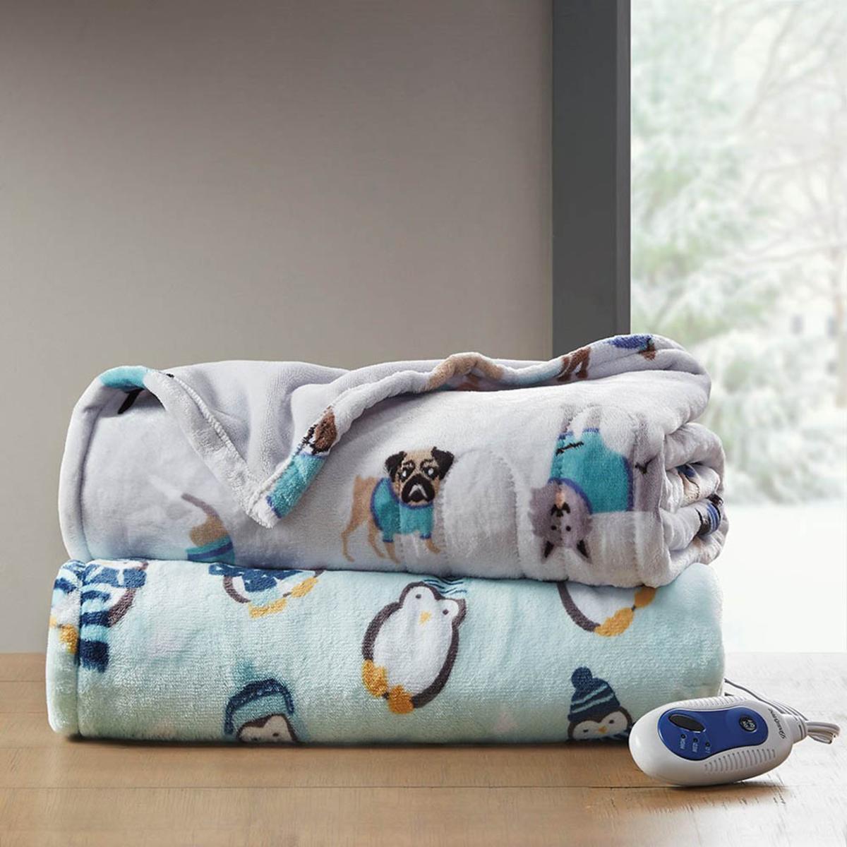 Beautyrest Oversized Plush Printed Heated Throw - 60inW X 70inL