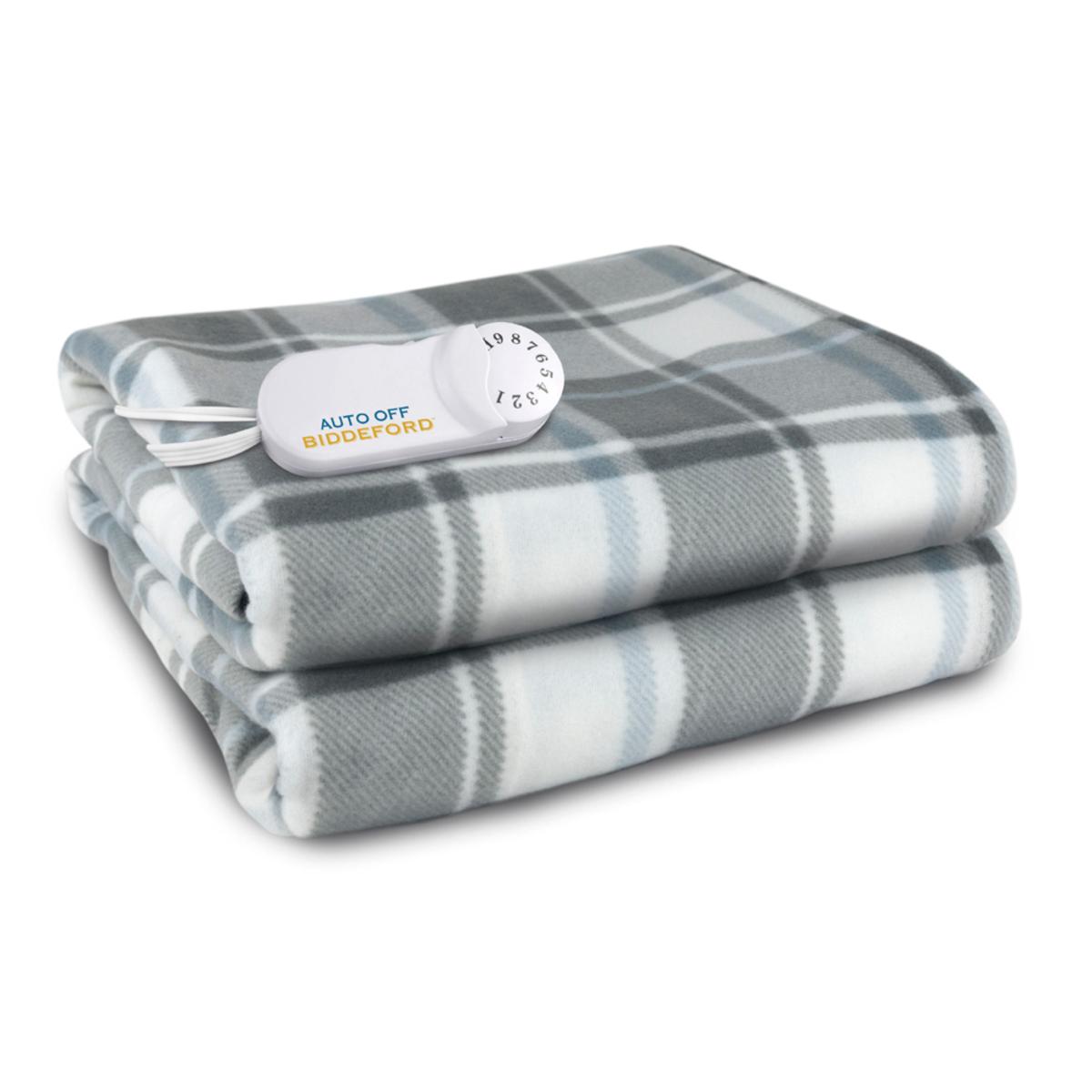  Biddeford Blankets Comfort Knit Fleece Electric Heated Throw Blanket