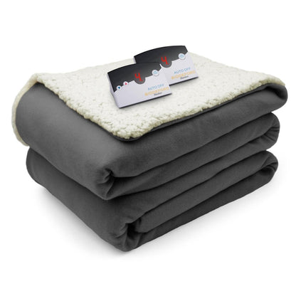  Biddeford Blankets Comfort Knit/Sherpa Electric Heated Blanket With Digital Controller - Queen