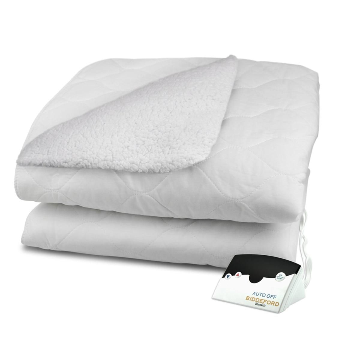  Biddeford Blankets Sherpa Quilted Electric Heated Mattress Pad With Digital Controller - Full