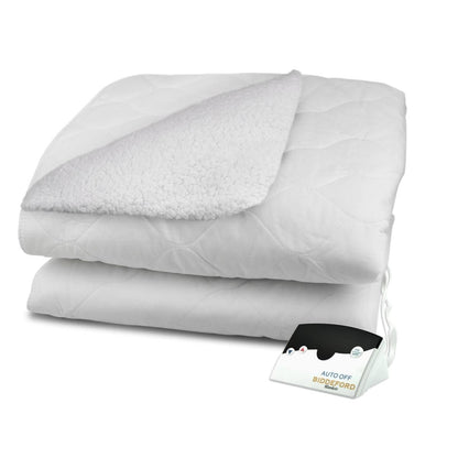  Biddeford Blankets Sherpa Quilted Electric Heated Mattress Pad With Digital Controller - King