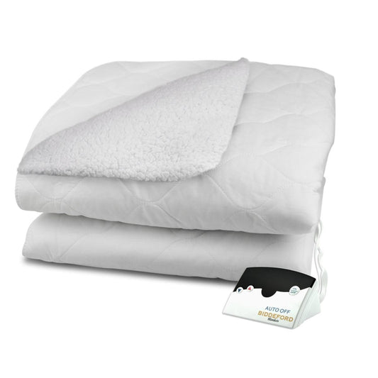  Biddeford Blankets Sherpa Quilted Electric Heated Mattress Pad With Digital Controller - King