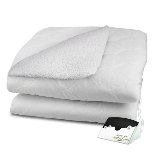  Biddeford Blankets Sherpa Quilted Electric Heated Mattress Pad With Digital Controller - Queen