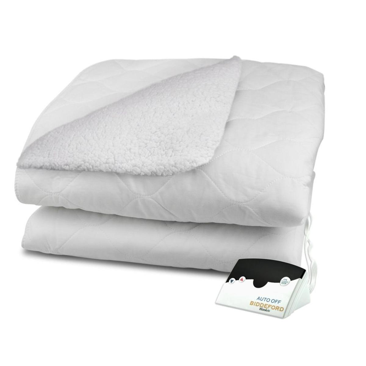  Biddeford Blankets Sherpa Quilted Electric Heated Mattress Pad With Digital Controller - Twin