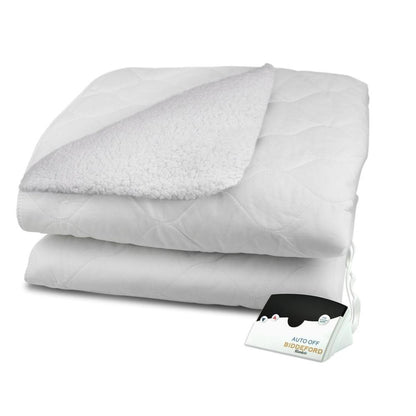  Biddeford Blankets Sherpa Quilted Electric Heated Mattress Pad With Digital Controller - Twin