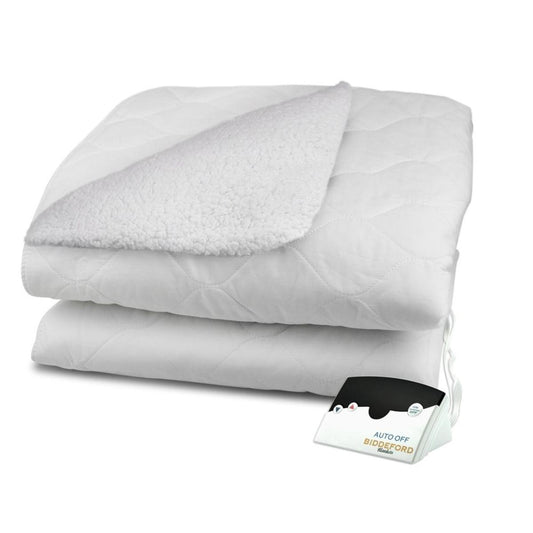  Biddeford Blankets Sherpa Quilted Electric Heated Mattress Pad With Digital Controller - Twin