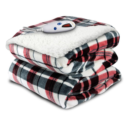  Biddeford Blankets Velour/Sherpa Electric Heated Throw With Digital Controller