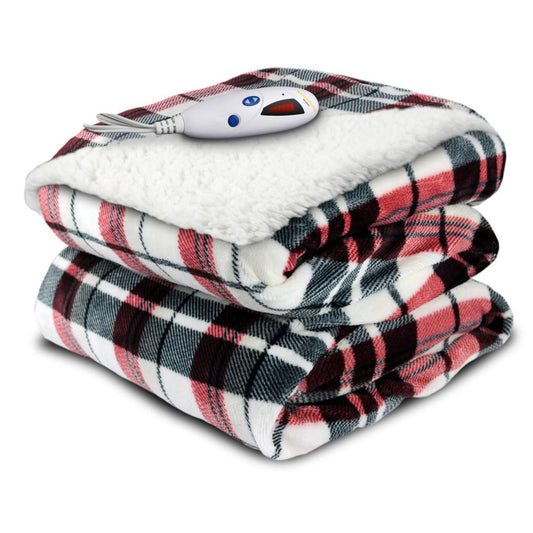 Biddeford Blankets Velour/Sherpa Electric Heated Throw With Digital Controller