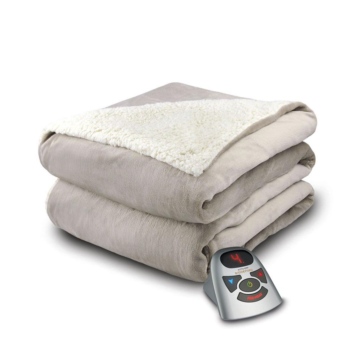  Biddeford Blankets Velour/Sherpa Heated Blanket With Digital Controller - Full