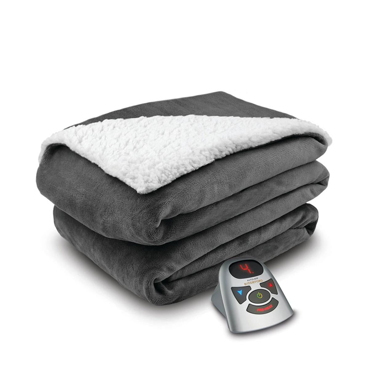 Biddeford Blankets Velour/Sherpa Heated Blanket With Digital Controller - Full