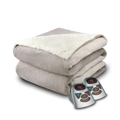  Biddeford Blankets Velour/Sherpa Heated Blanket With Digital Controller - Queen