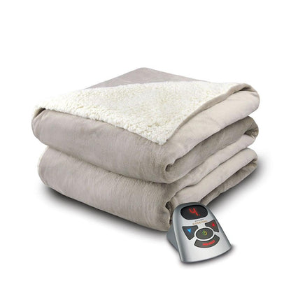  Biddeford Blankets Velour/Sherpa Heated Blanket With Digital Controller - Twin