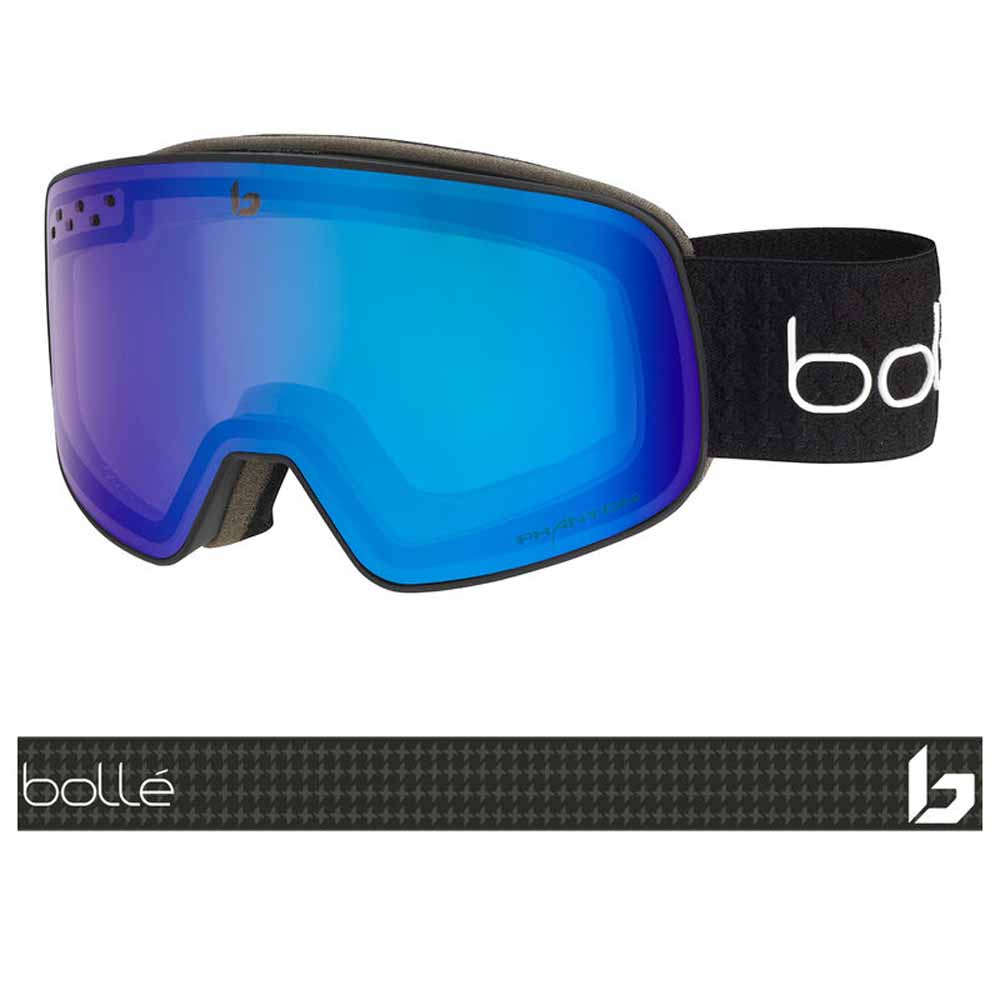  Bolle Nevada Goggle Black Cross Matte - Phantom+ Blue Semi-Polarized Photochromic