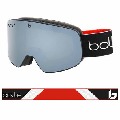  Bolle Nevada Goggle Black Red Matte - Black Chrome
