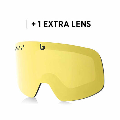  Bolle Nevada Neo Goggle Black Cubes Matte - Phantom Green Emerald Photochormic & Light Lemon