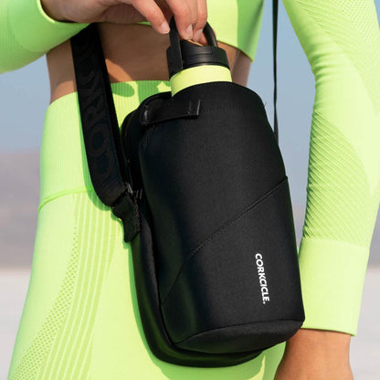  Corkcicle Crossbody Water Bottle Sling Bag - Black Neoprene