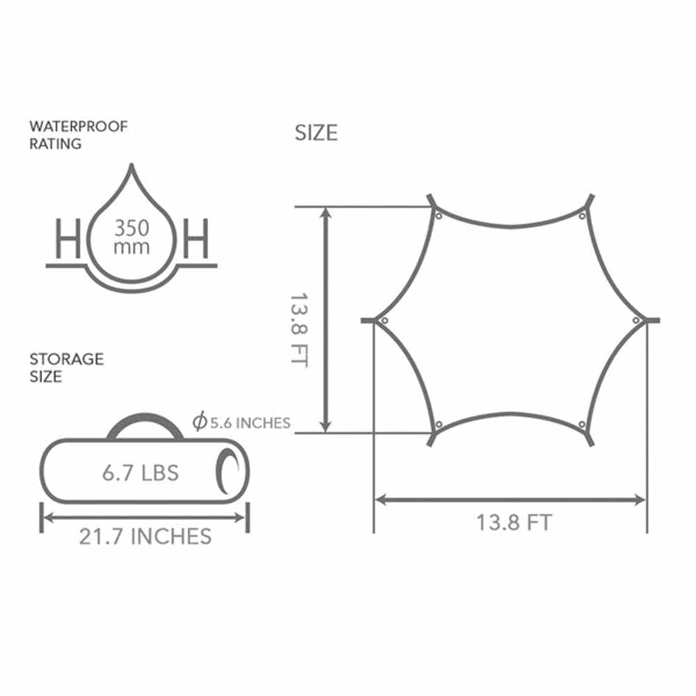  DOD Outdoors Hexa Tarp Without Poles - Tan