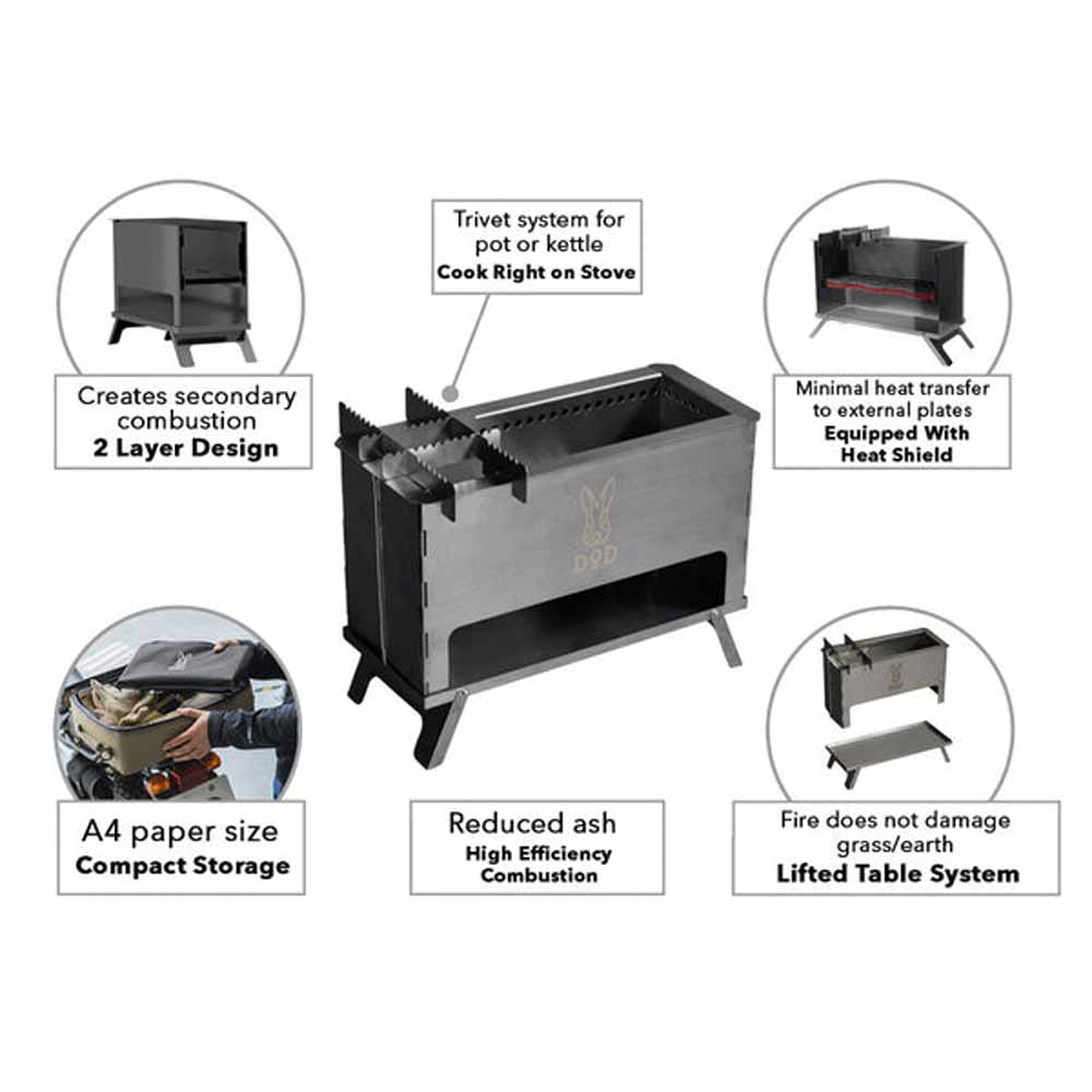  DOD Outdoors Pera Moe Fire Stove - Silver