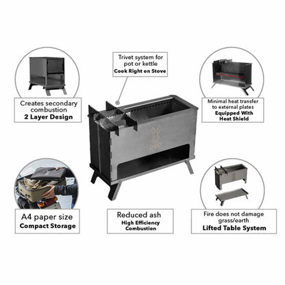  DOD Outdoors Pera Moe Fire Stove - Silver