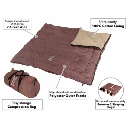  DOD Outdoors Wagaya Sleeping Bag - Maroon/Tan