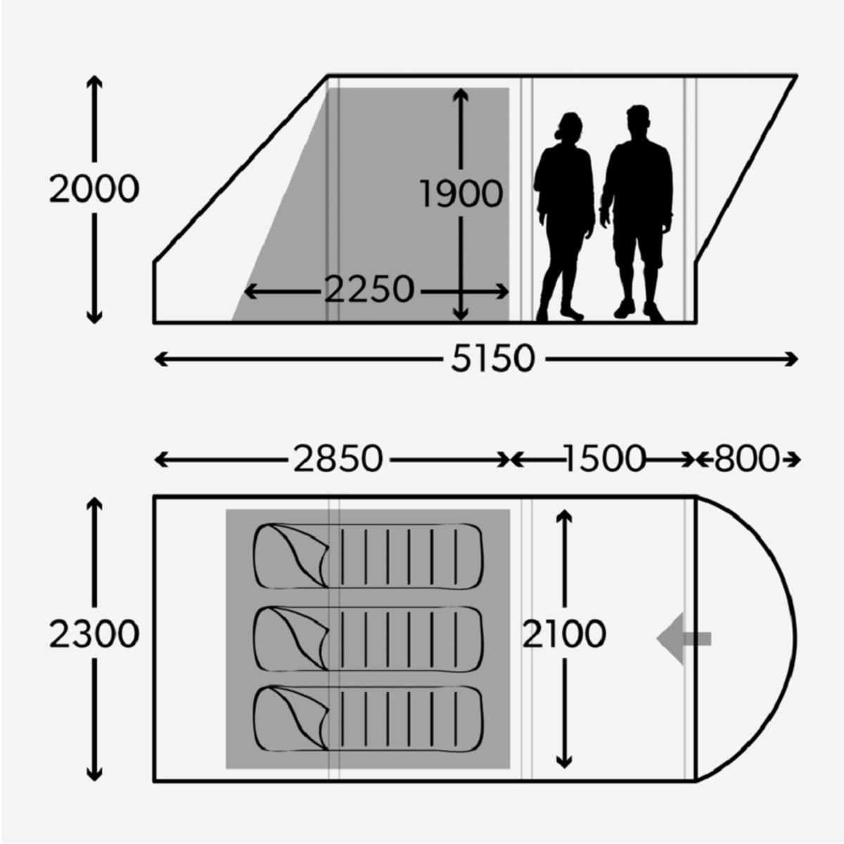  Dometic Boracay FTC 301 TC Inflatable Camping Tent For 3-Person