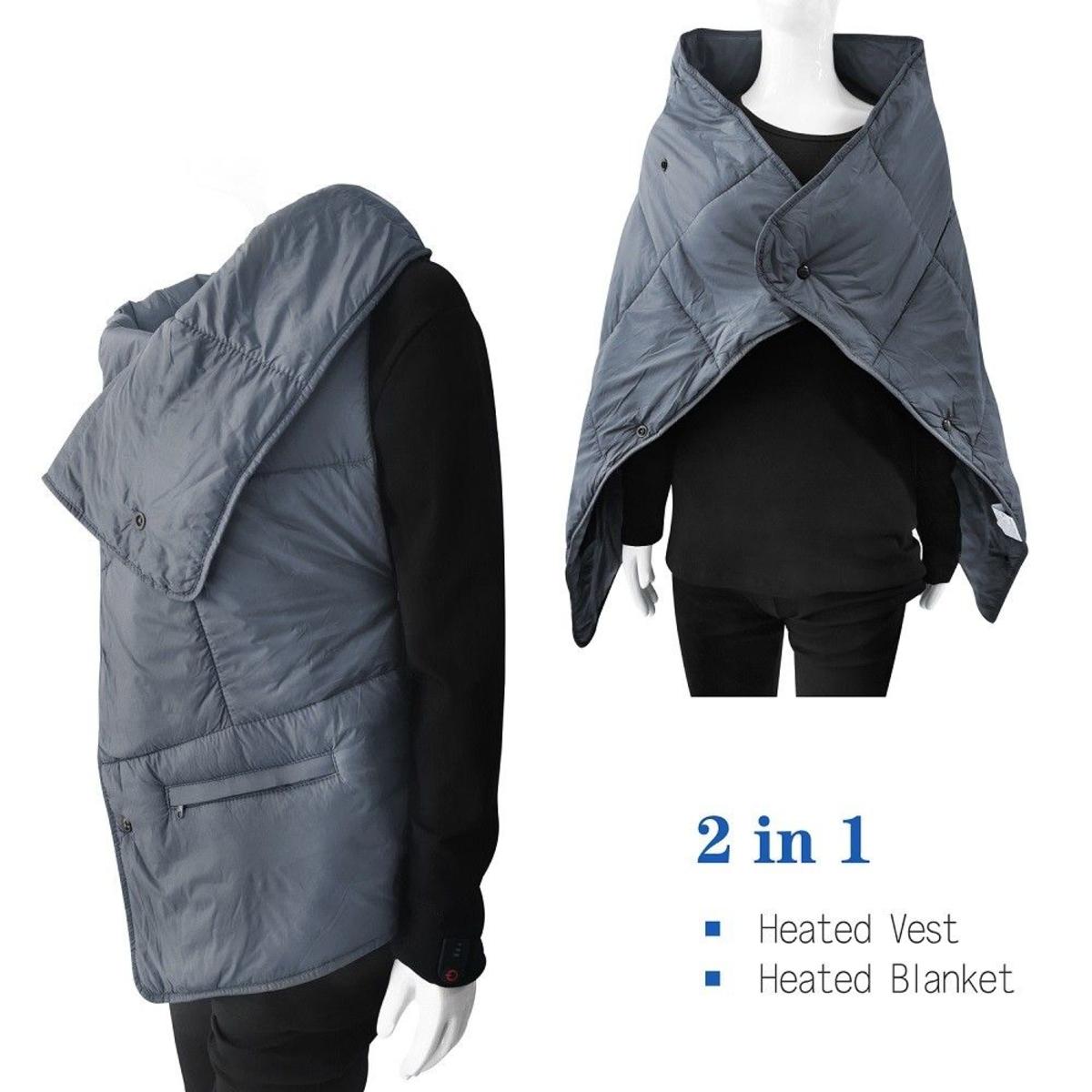  Dr.Warm Portable Electric Far Infrared Multi-Function 2in1 Heated Vest And Heating Blanket
