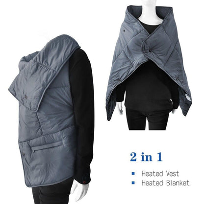  Dr.Warm Portable Electric Far Infrared Multi-Function 2in1 Heated Vest And Heating Blanket