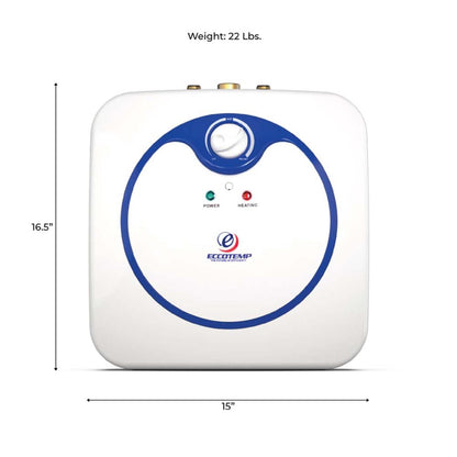  Eccotemp Electric 4 Gallon Mini Storage Tank Water Heater - White