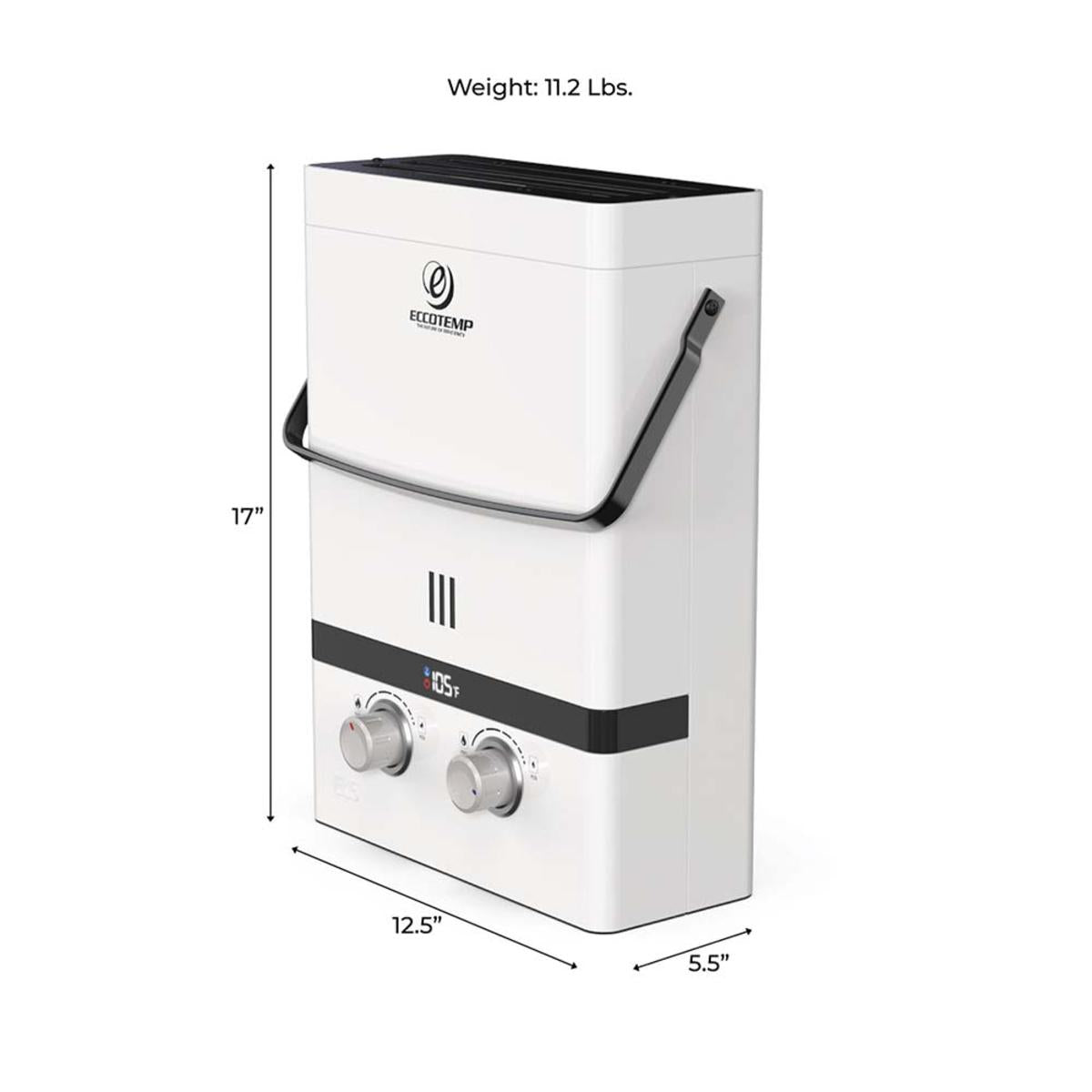  Eccotemp Luxe 1.5 GPM 37.5K BTU Portable Outdoor Tankless Water Heater - Pearl White