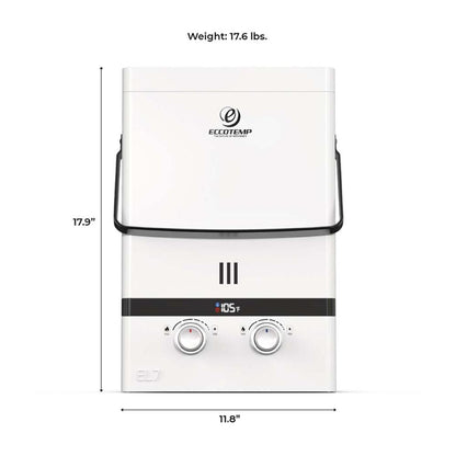  Eccotemp Luxe 1.85 GPM 52K BTU Portable Outdoor Tankless Water Heater - Pearl White