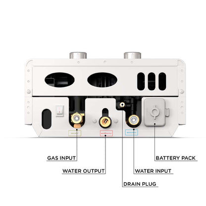  Eccotemp Luxe 1.85 GPM 52K BTU Portable Outdoor Tankless Water Heater - Pearl White