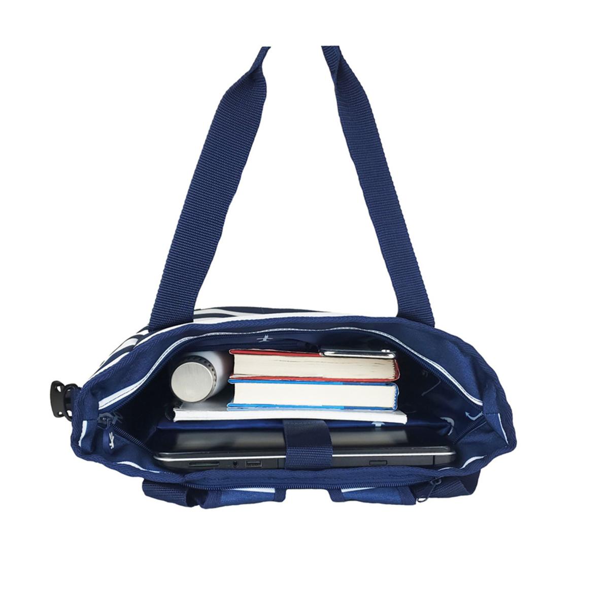  Geckobrands Convertible Tote & Backpack - Blue/White Stripe