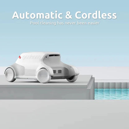  Genkinno P1 Cordless Automatic Robotic Pool Cleaner With Remote Controller For Above/In-Ground Flat Pools Up To 1614 Sq.ft.