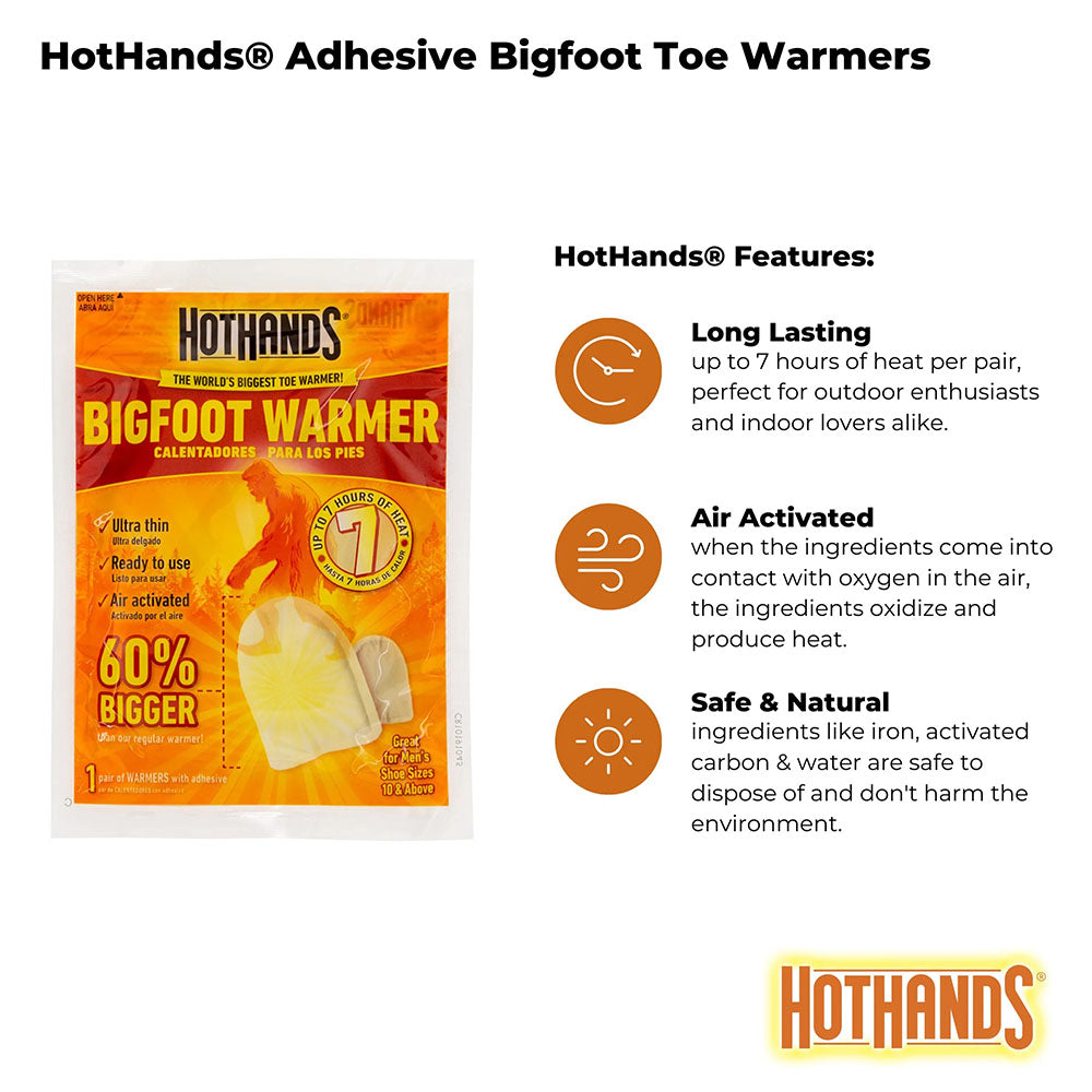  HotHands Adhesive Bigfoot Toe Warmers - 5 Pairs