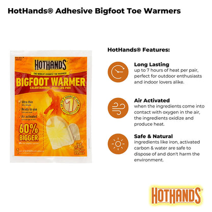  HotHands Adhesive Bigfoot Toe Warmers - 5 Pairs